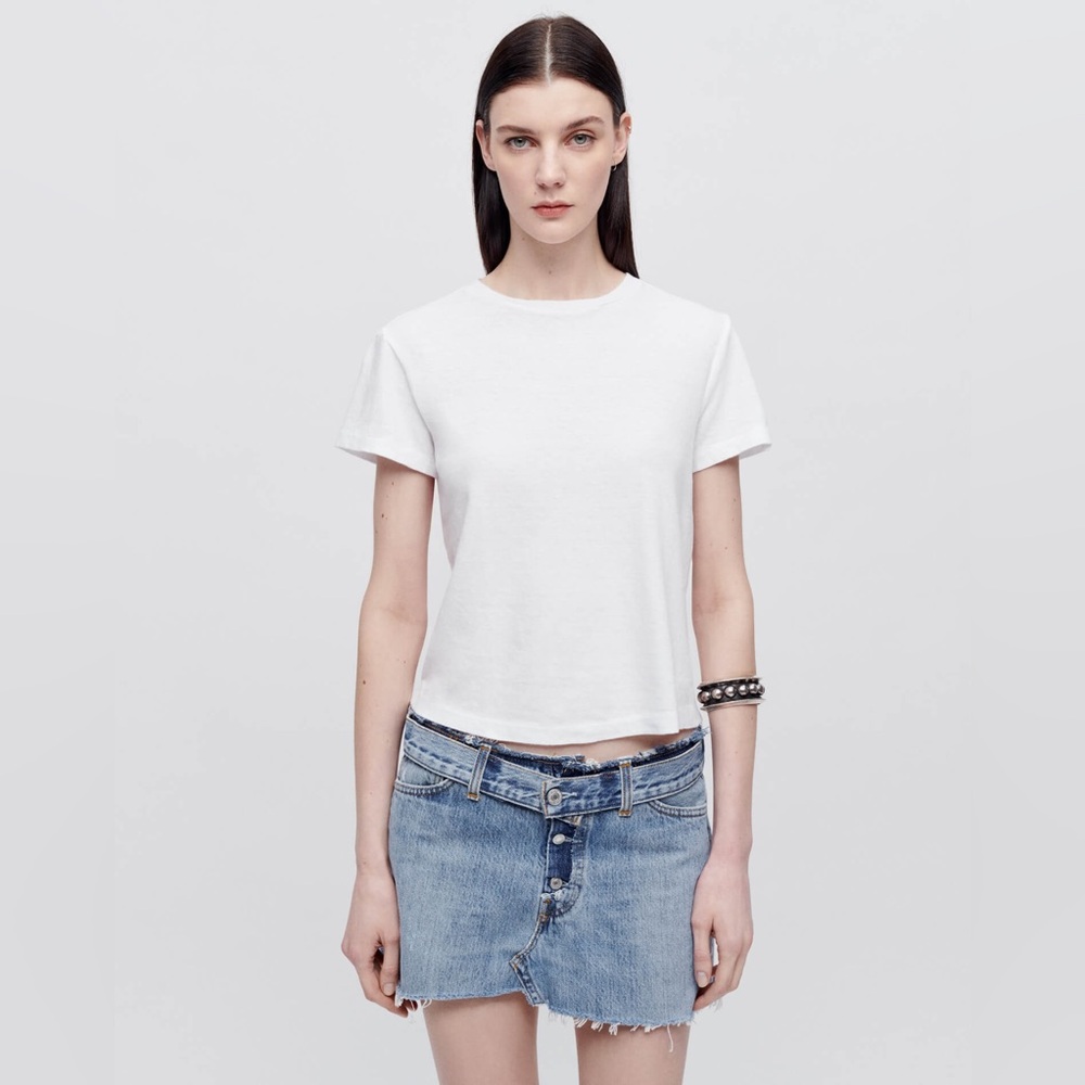 Re/Done Classic Tee Optic White Hanes Sz XS NEW